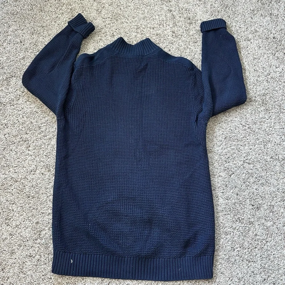 Pendleton Men's Dark Blue Size M Full Zip Cardigan Sweater‎ Roll Up Sleeve